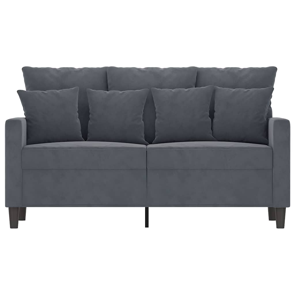 Canapé à 2 places Gris foncé 120 cm Velours - XIOS
