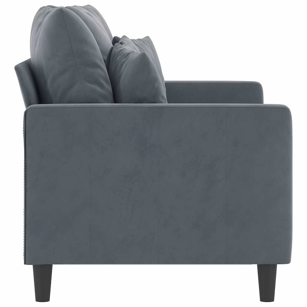 Canapé à 2 places Gris foncé 120 cm Velours - XIOS