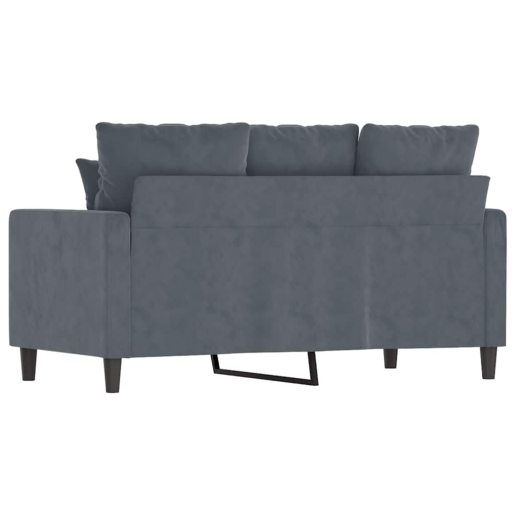 Canapé à 2 places Gris foncé 120 cm Velours - XIOS