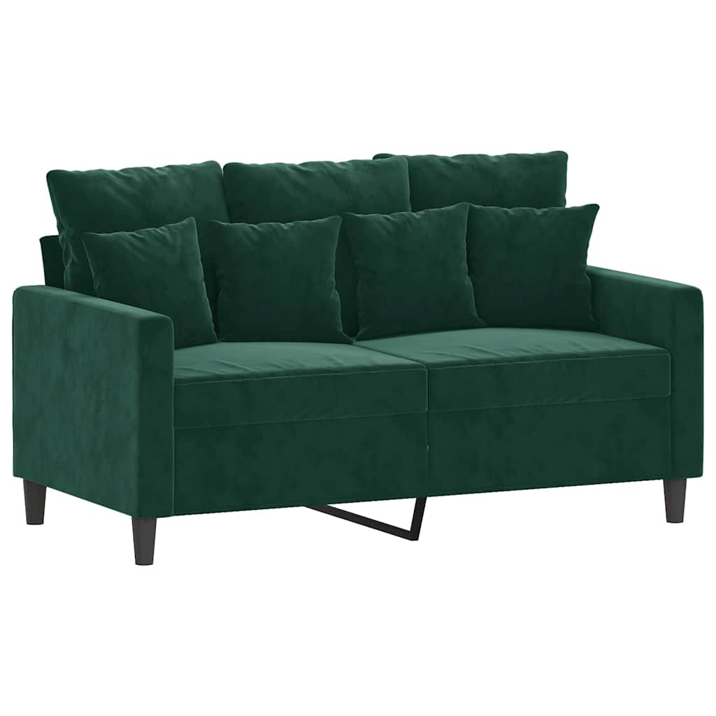 Canapé à 2 places Vert foncé 120 cm Velours - XIOS