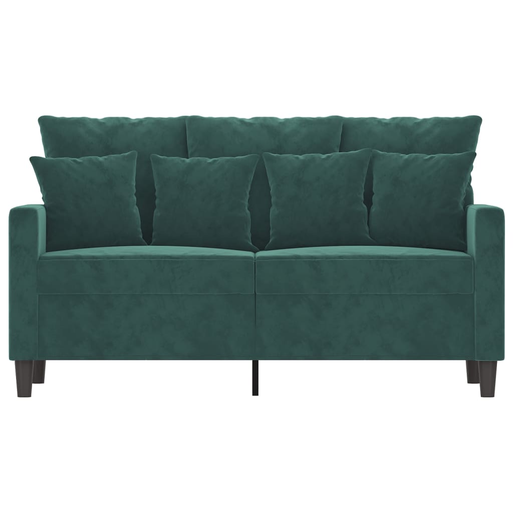 Canapé à 2 places Vert foncé 120 cm Velours - XIOS