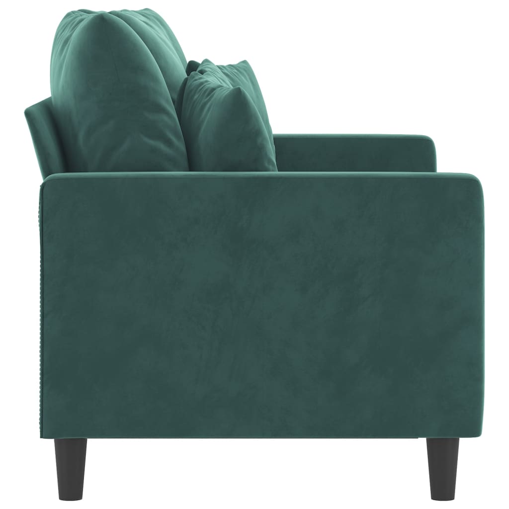Canapé à 2 places Vert foncé 120 cm Velours - XIOS