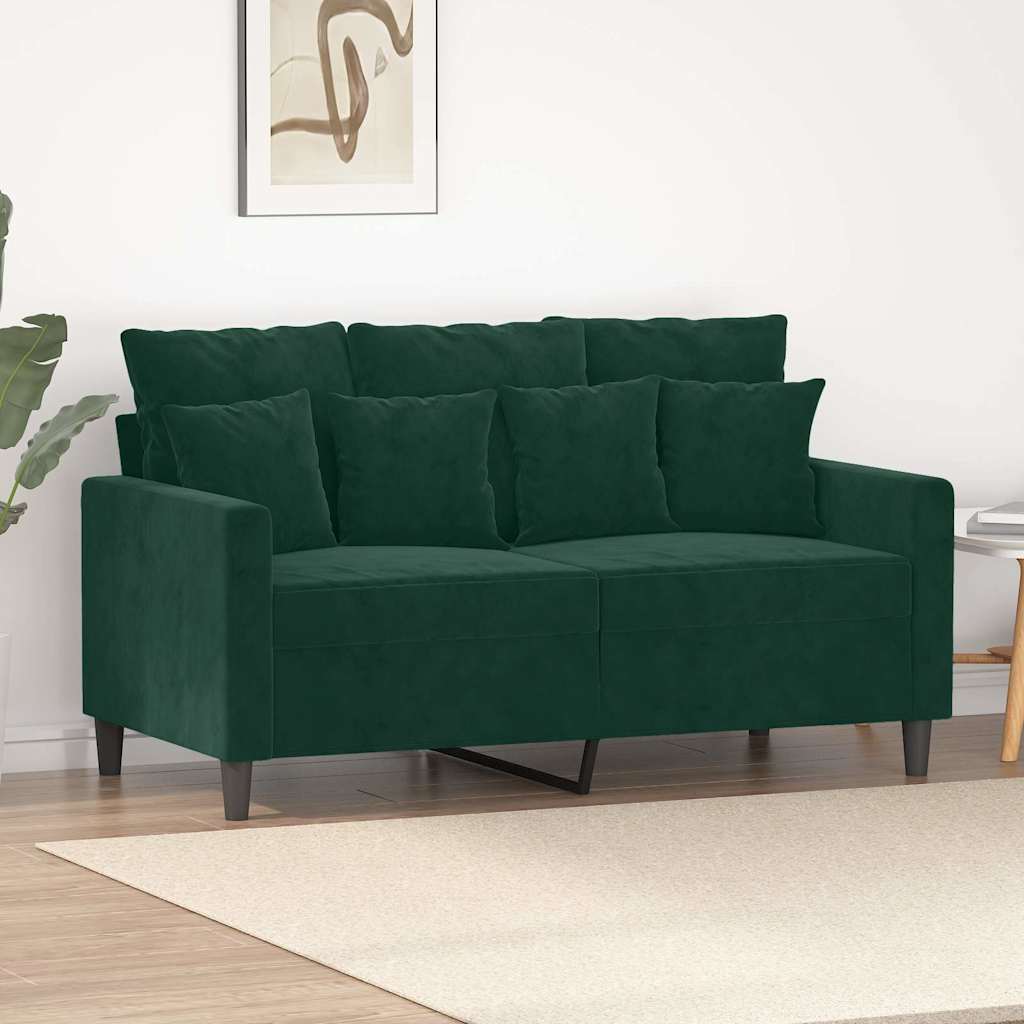 Canapé à 2 places Vert foncé 120 cm Velours - XIOS