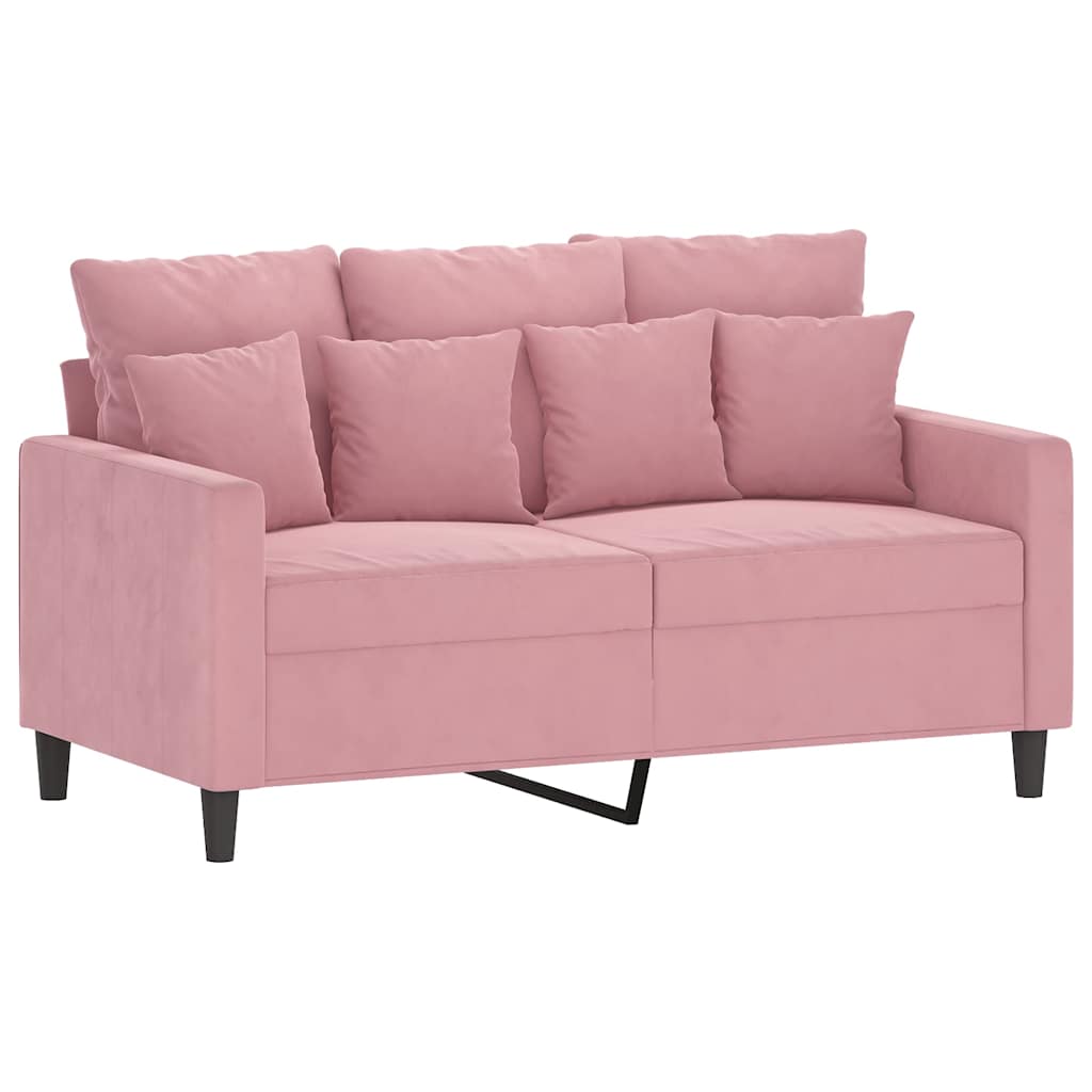 Canapé à 2 places Rose 120 cm Velours - XIOS