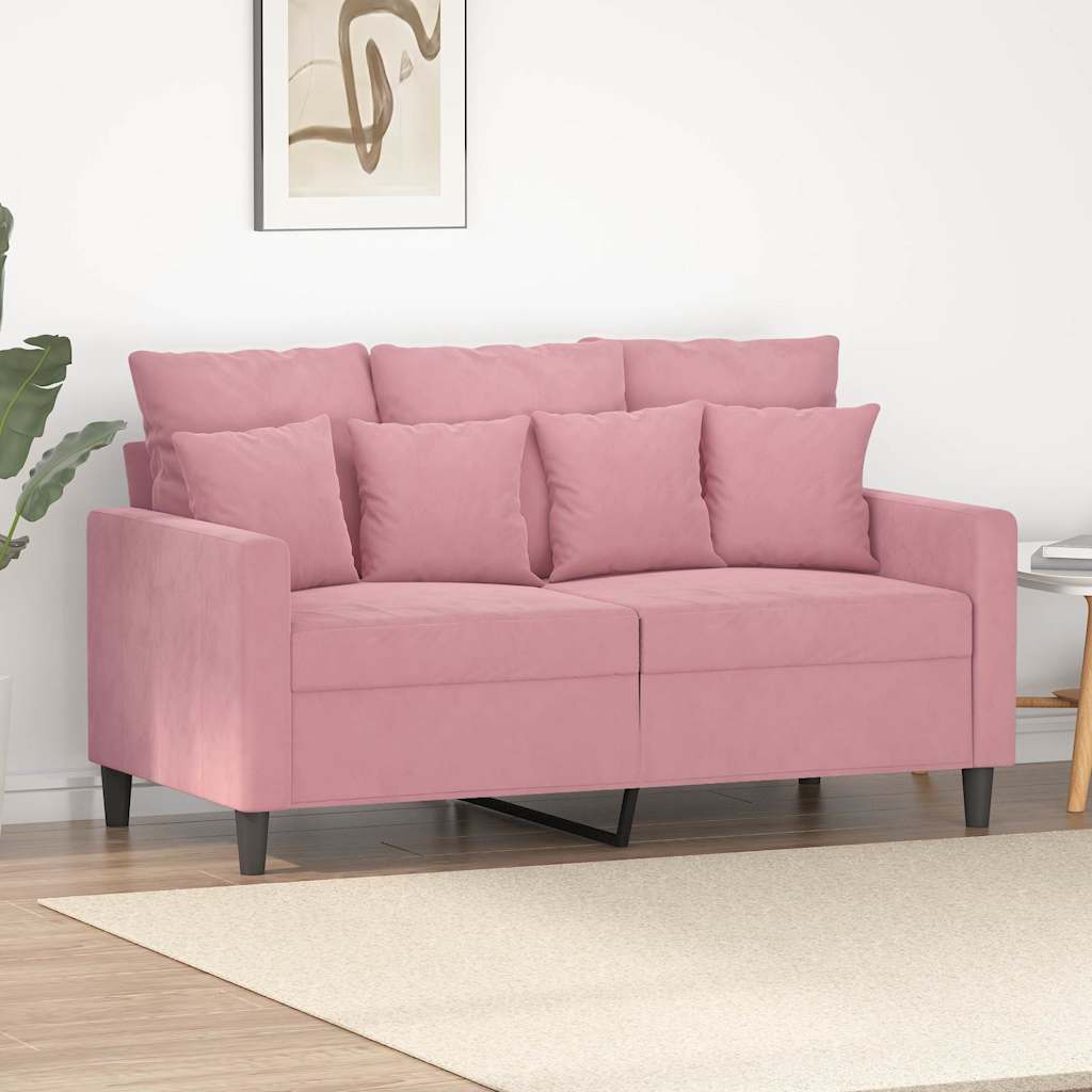 Canapé à 2 places Rose 120 cm Velours - XIOS
