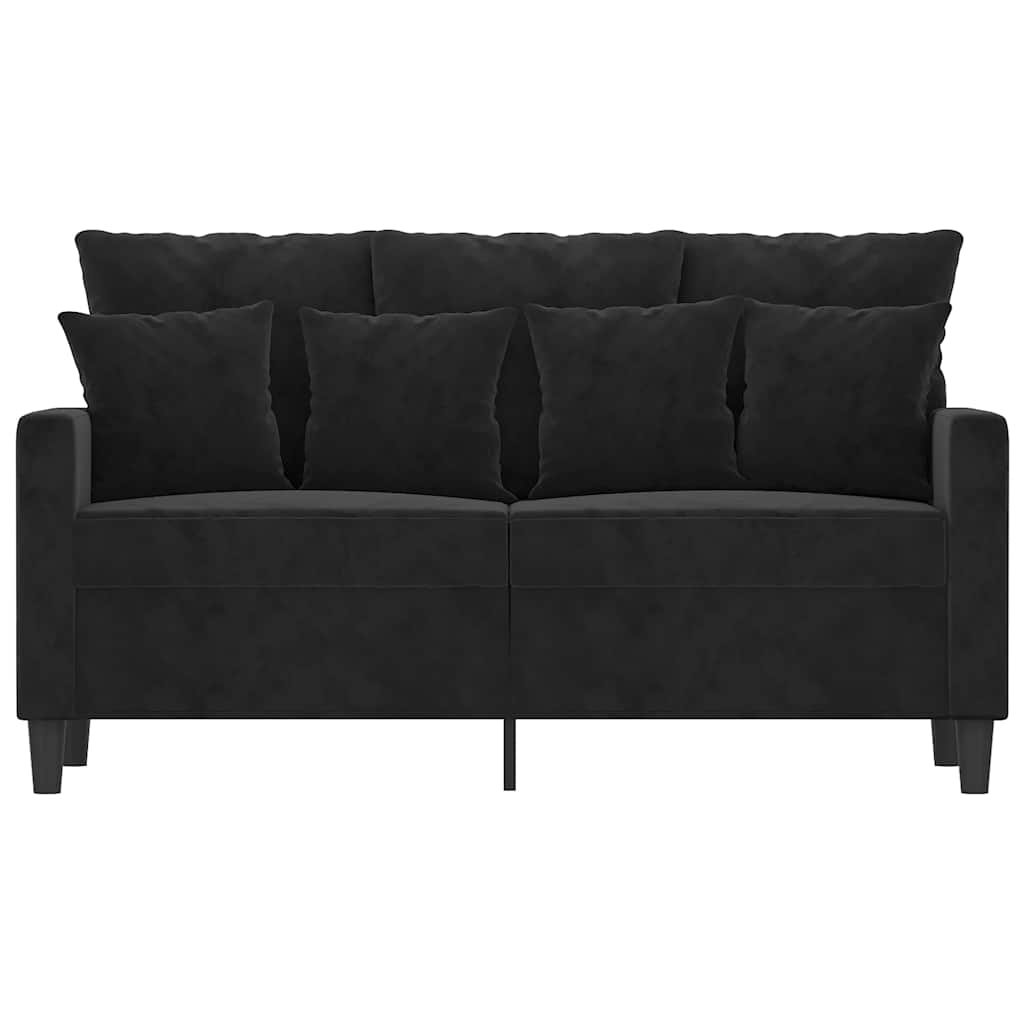 Canapé à 2 places Noir 120 cm Velours - XIOS