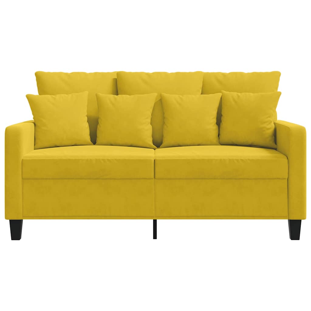 Canapé à 2 places Jaune 120 cm Velours - XIOS