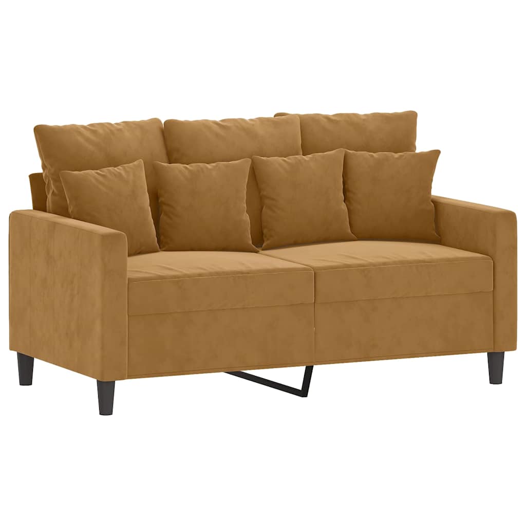 Canapé à 2 places Marron 120 cm Velours - XIOS
