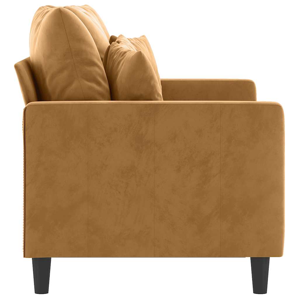 Canapé à 2 places Marron 120 cm Velours - XIOS