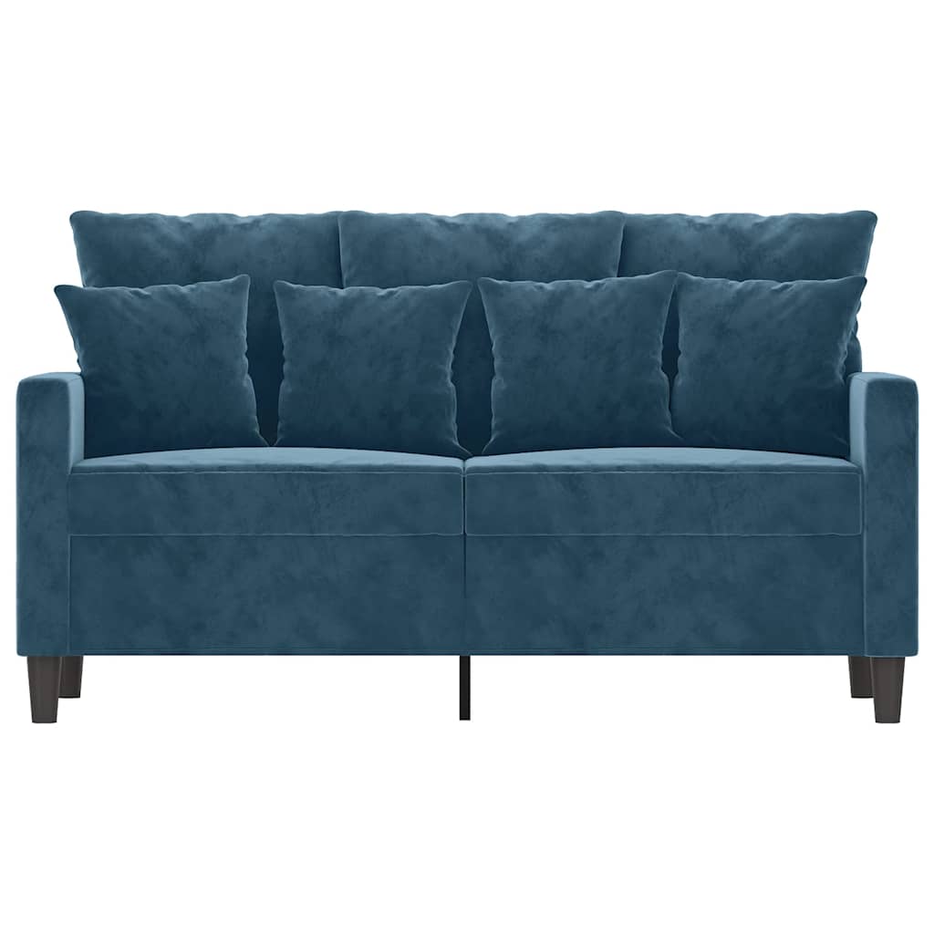 Canapé à 2 places Bleu 120 cm Velours - XIOS
