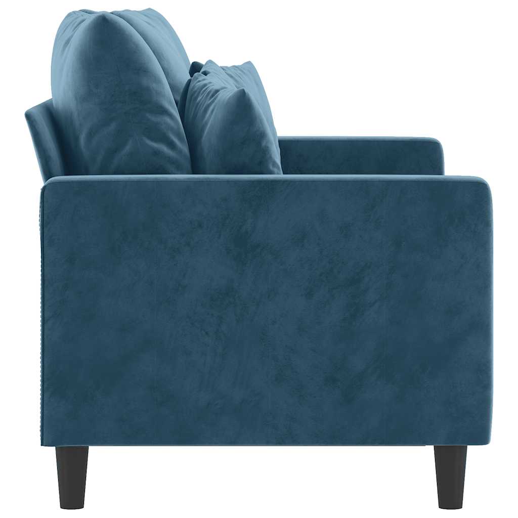 Canapé à 2 places Bleu 120 cm Velours - XIOS