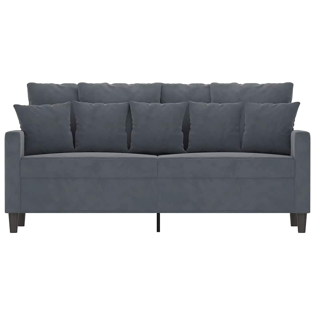 Canapé à 2 places Gris foncé 140 cm Velours - XIOS