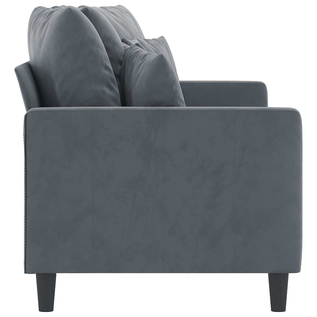 Canapé à 2 places Gris foncé 140 cm Velours - XIOS