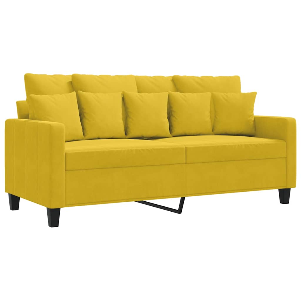 Canapé à 2 places Jaune 140 cm Velours - XIOS