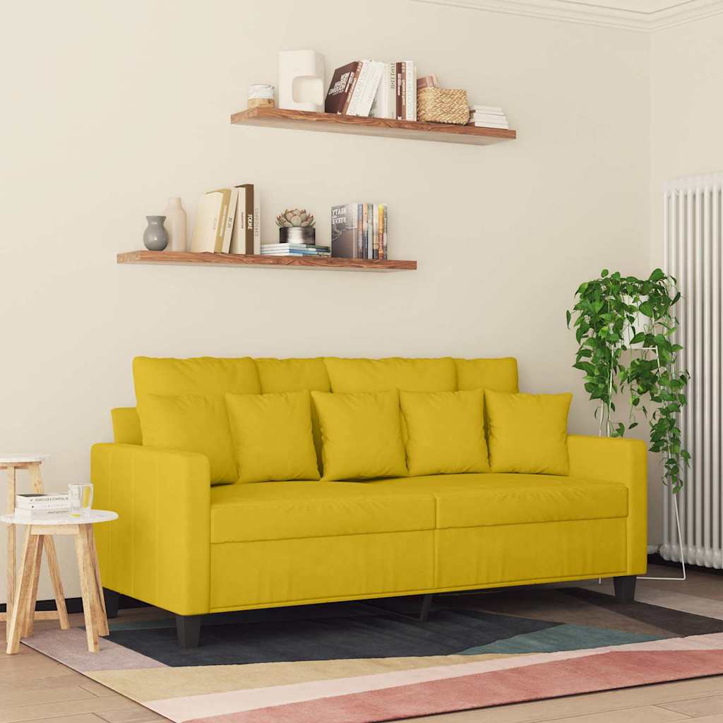Canapé à 2 places Jaune 140 cm Velours - XIOS