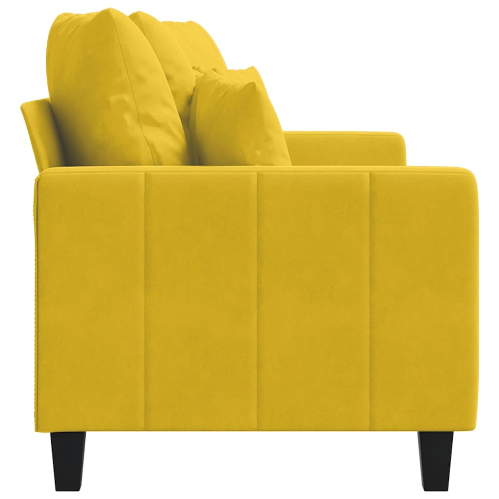 Canapé à 2 places Jaune 140 cm Velours - XIOS