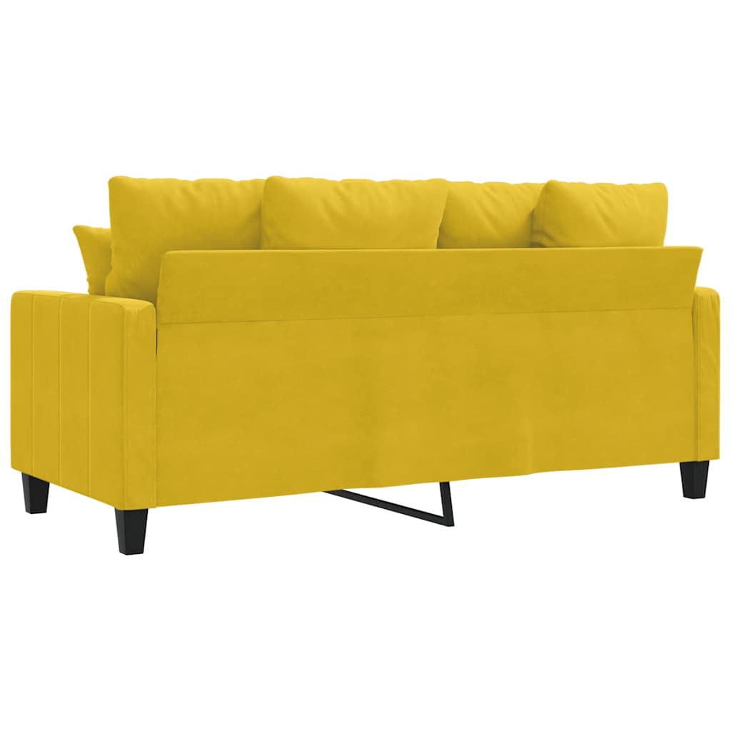 Canapé à 2 places Jaune 140 cm Velours - XIOS