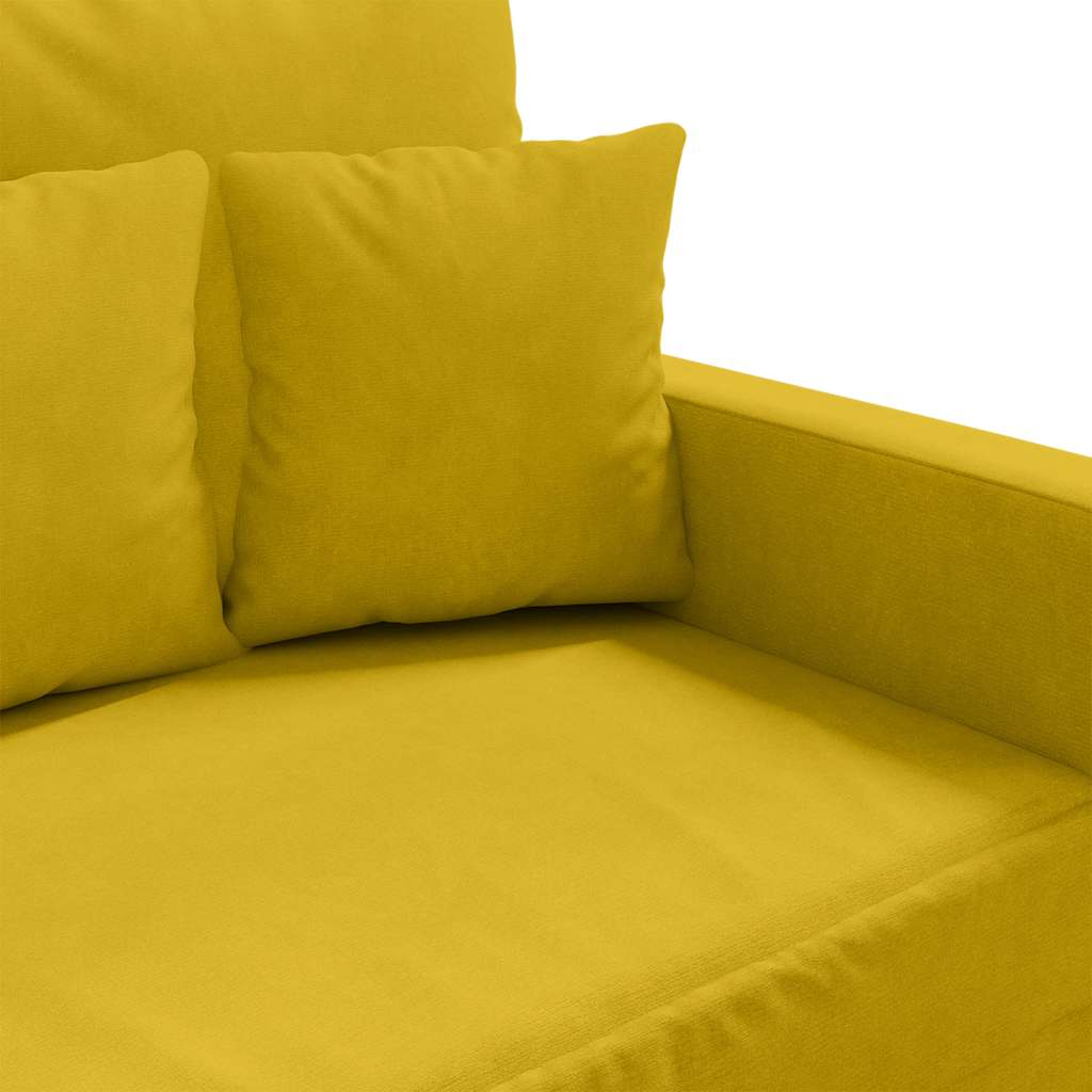 Canapé à 2 places Jaune 140 cm Velours - XIOS