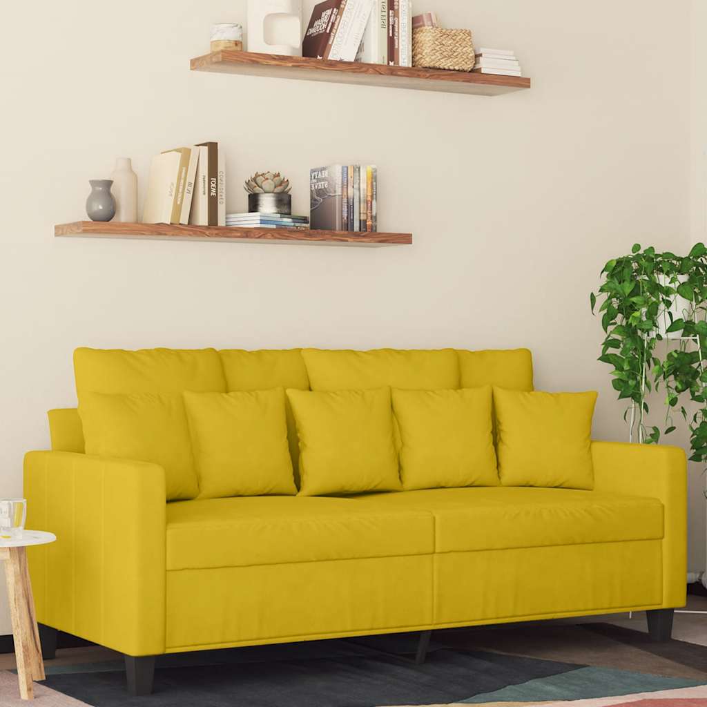 Canapé à 2 places Jaune 140 cm Velours - XIOS
