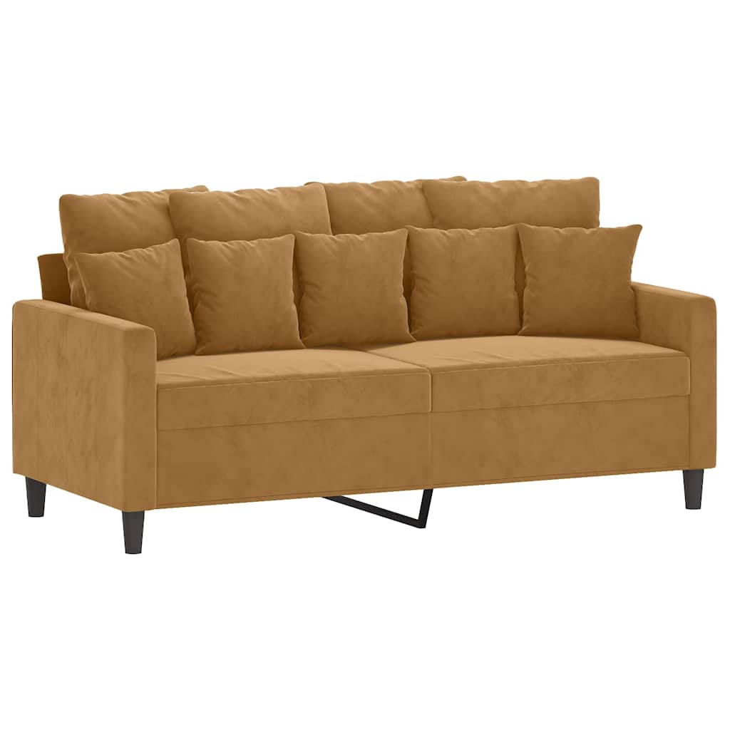 Canapé à 2 places Marron 140 cm Velours - XIOS