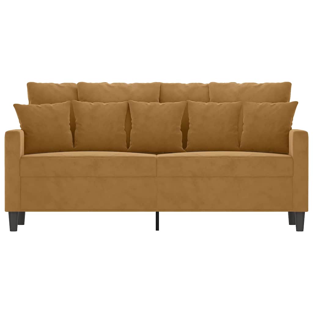 Canapé à 2 places Marron 140 cm Velours - XIOS