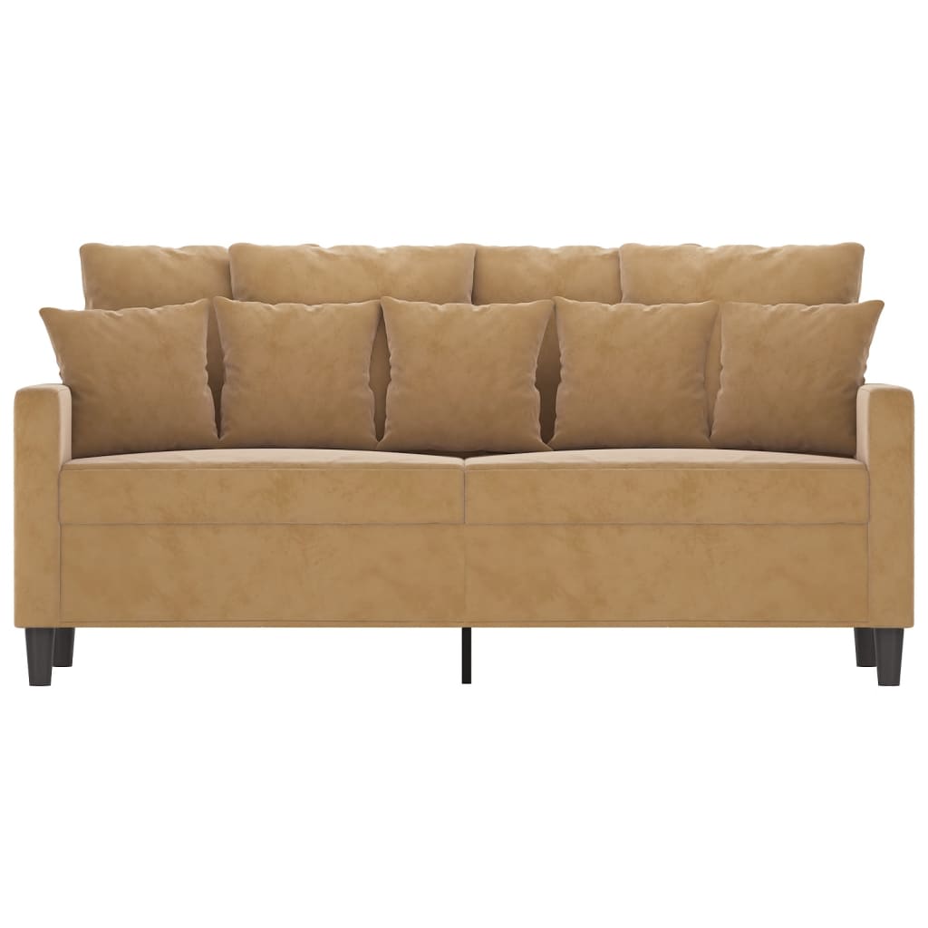 Canapé à 2 places Marron 140 cm Velours - XIOS