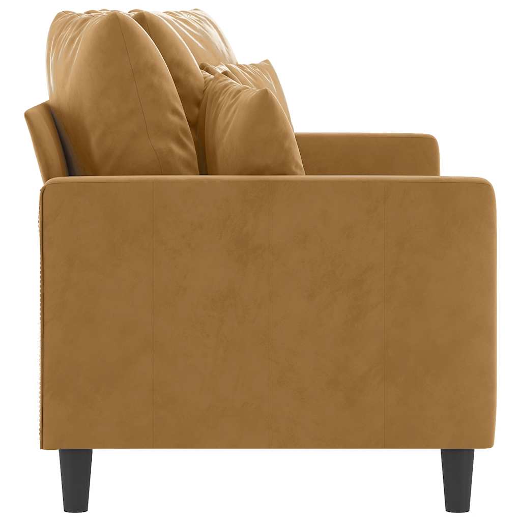 Canapé à 2 places Marron 140 cm Velours - XIOS