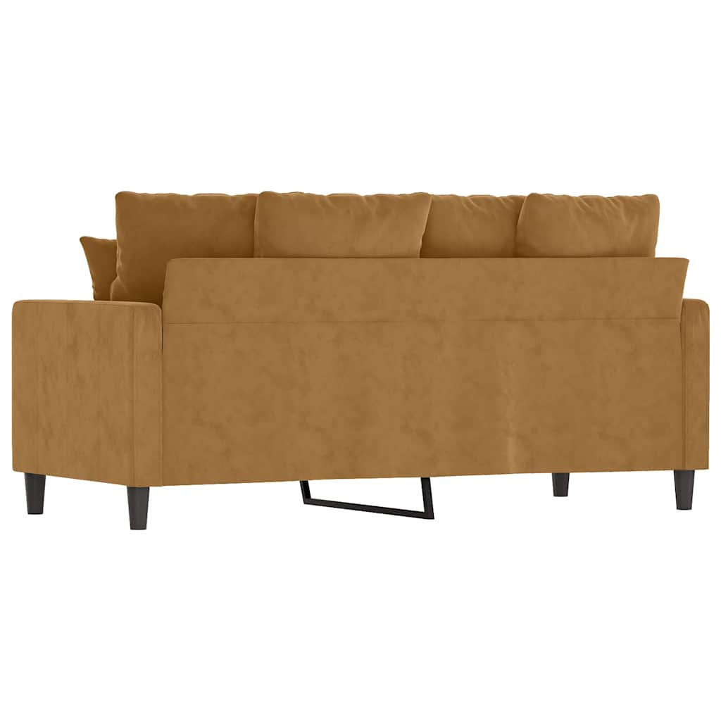 Canapé à 2 places Marron 140 cm Velours - XIOS