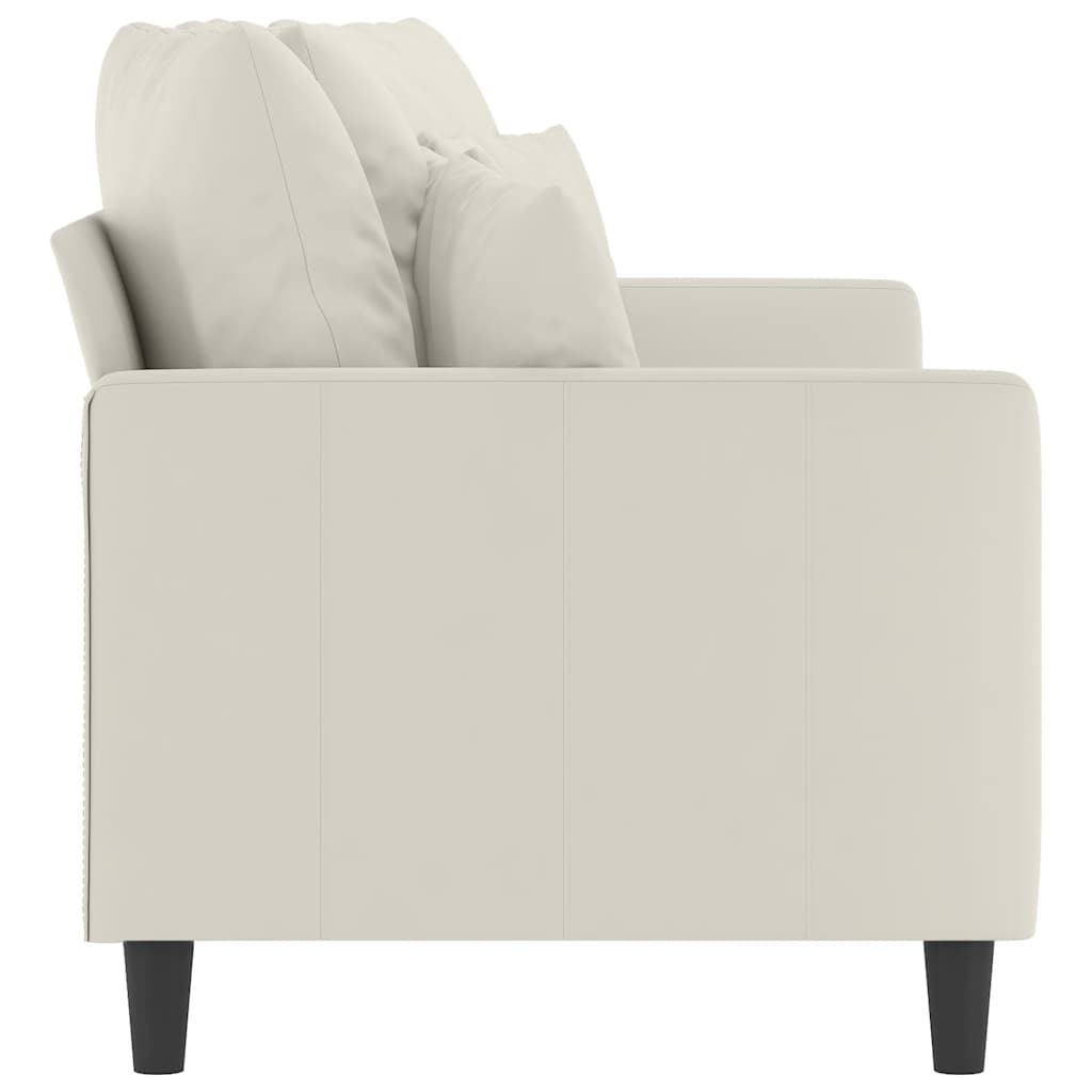 Canapé à 2 places Crème 140 cm Velours - XIOS