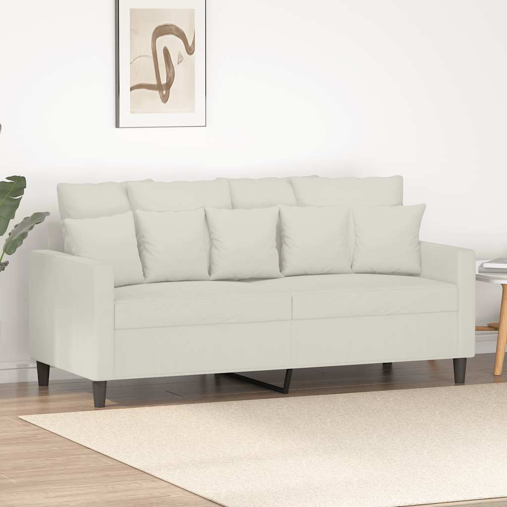 Canapé à 2 places Crème 140 cm Velours - XIOS
