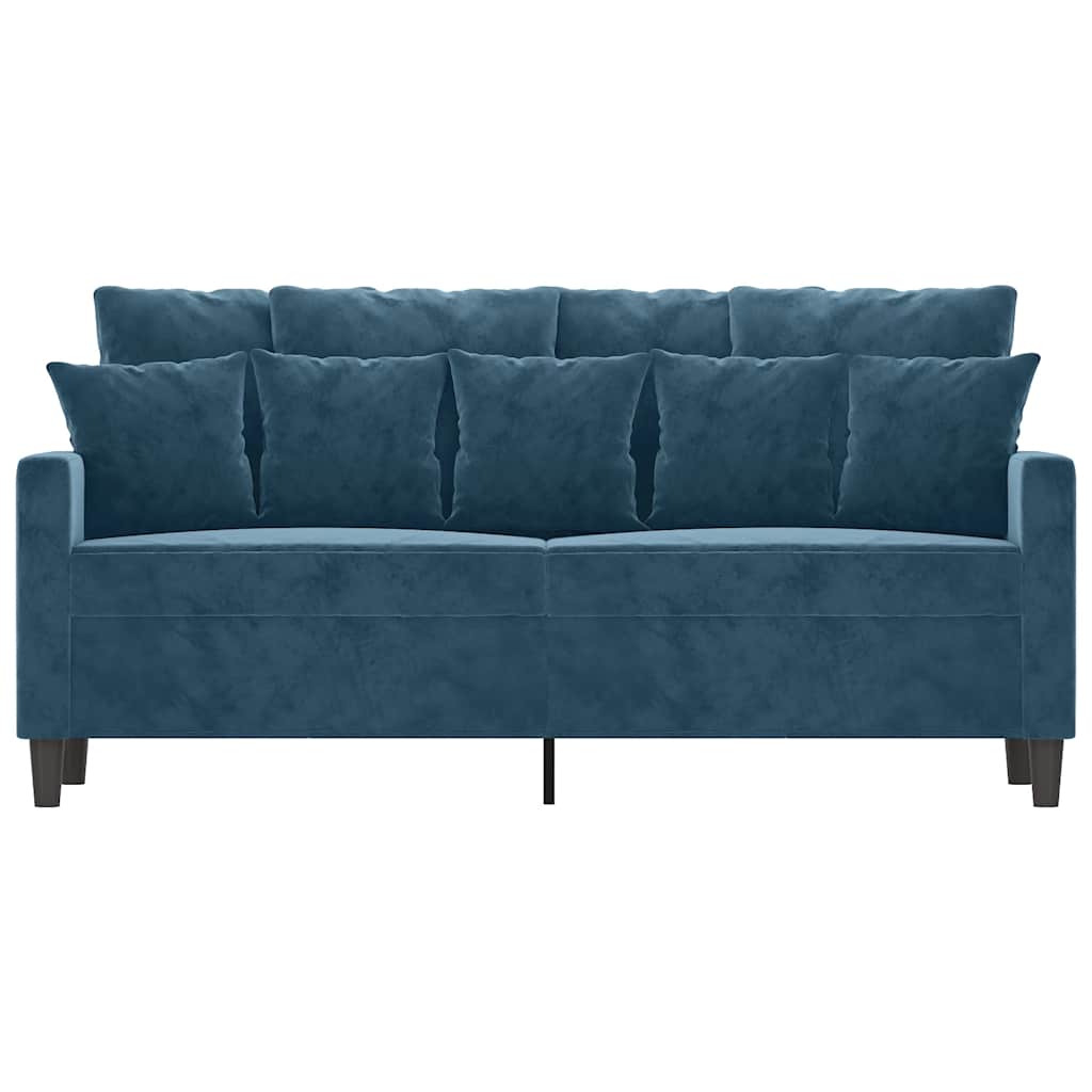 Canapé à 2 places Bleu 140 cm Velours