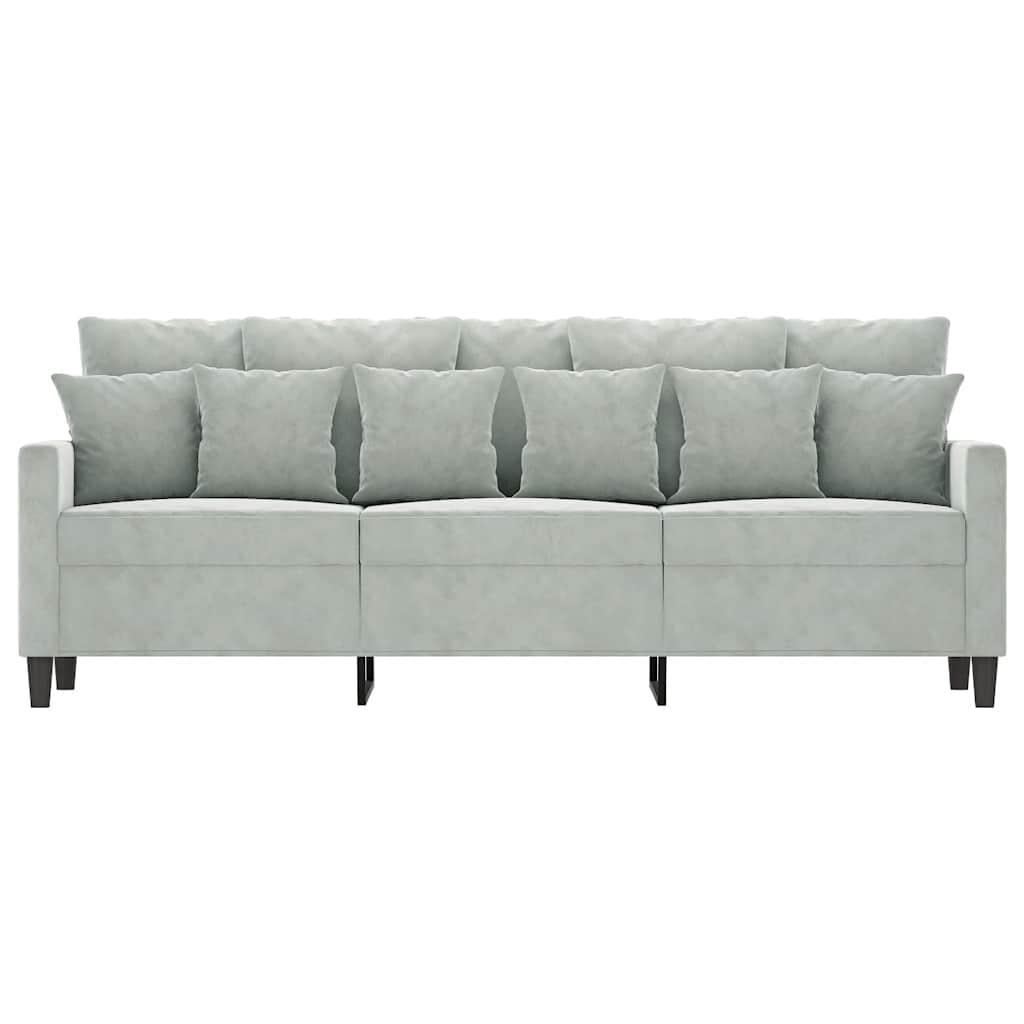 Canapé à 3 places Gris clair 180 cm Velours - XIOS