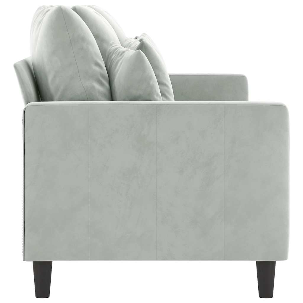 Canapé à 3 places Gris clair 180 cm Velours - XIOS