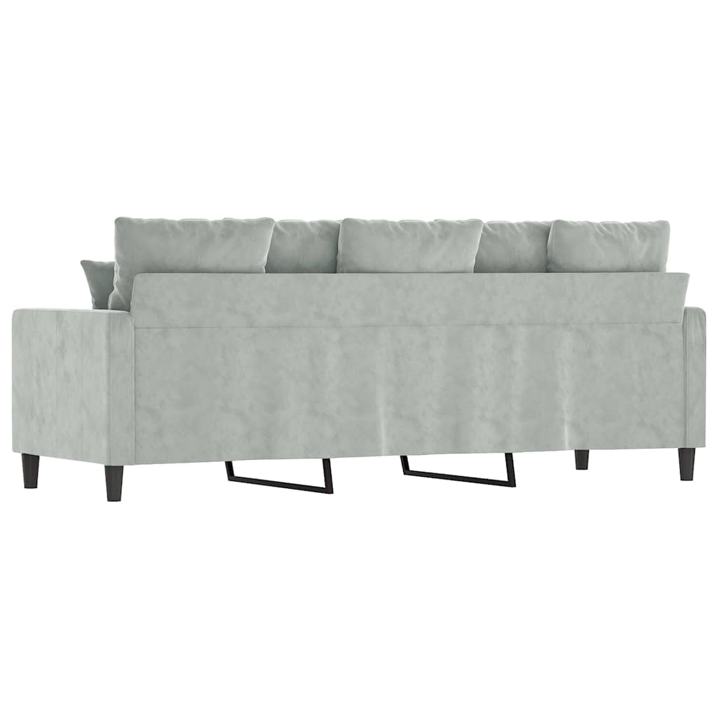 Canapé à 3 places Gris clair 180 cm Velours - XIOS