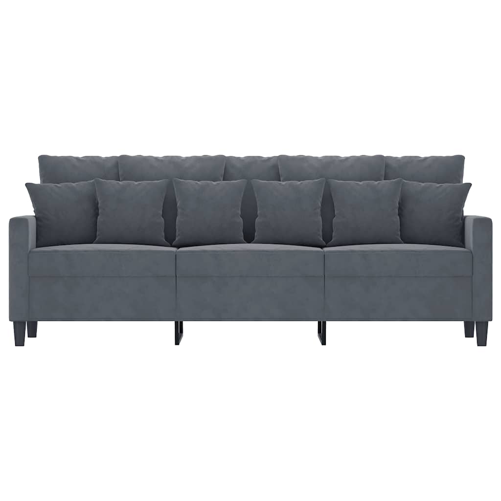 Canapé à 3 places Gris foncé 180 cm Velours - XIOS