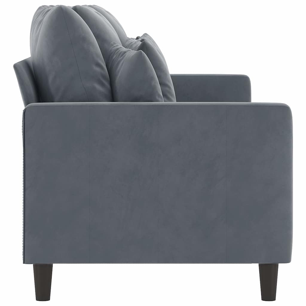 Canapé à 3 places Gris foncé 180 cm Velours - XIOS