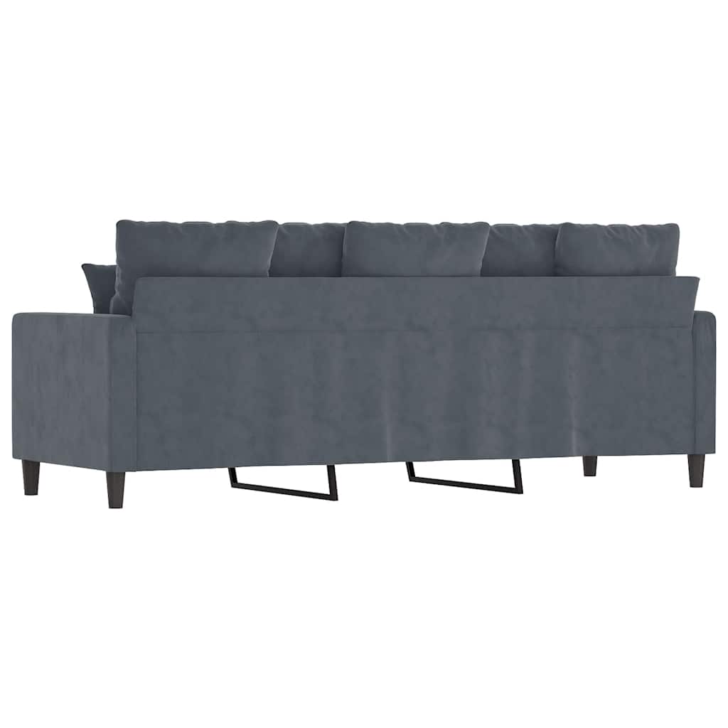 Canapé à 3 places Gris foncé 180 cm Velours - XIOS