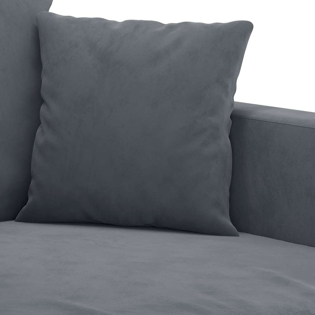 Canapé à 3 places Gris foncé 180 cm Velours - XIOS