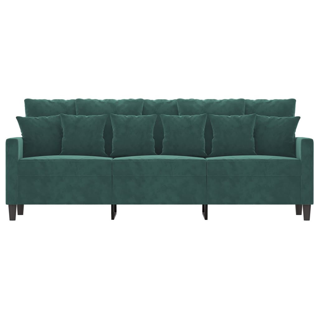 Canapé à 3 places Vert foncé 180 cm Velours - XIOS