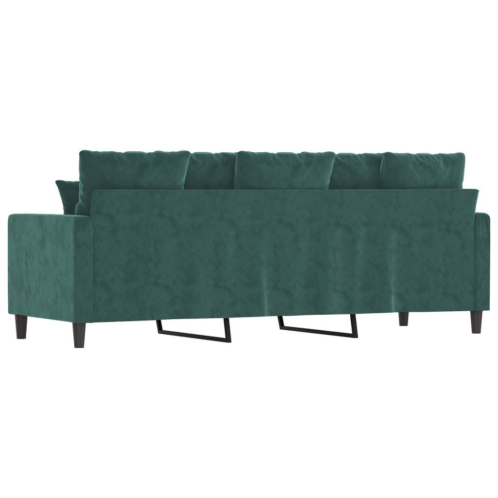 Canapé à 3 places Vert foncé 180 cm Velours - XIOS