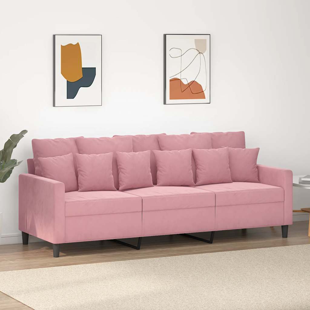 Canapé à 3 places Rose 180 cm Velours - XIOS