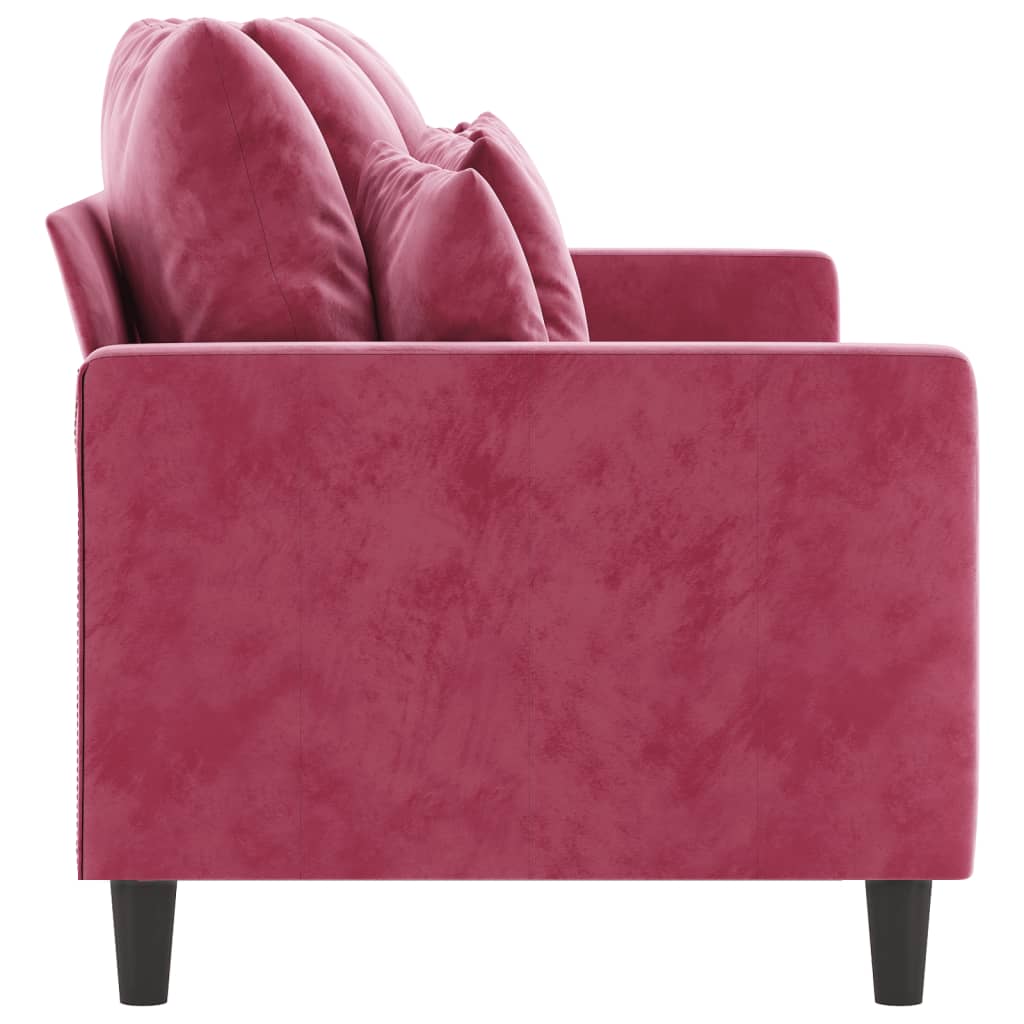 Canapé à 3 places Rouge bordeaux 180 cm Velours - XIOS