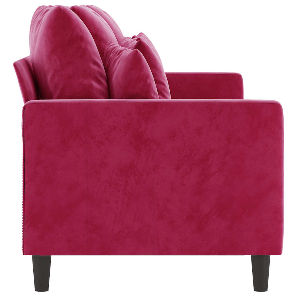 Canapé à 3 places Rouge bordeaux 180 cm Velours - XIOS