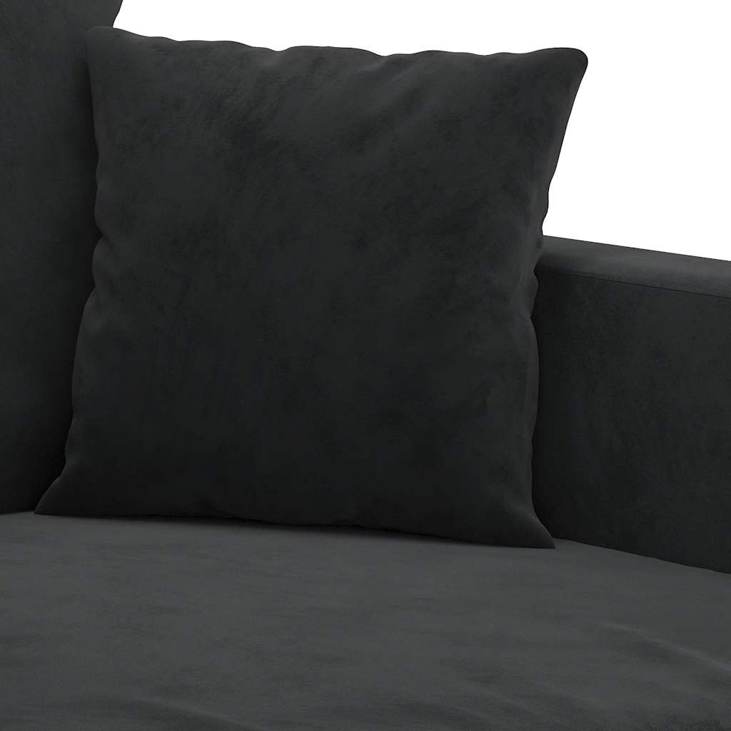 Canapé à 3 places Noir 180 cm Velours - XIOS