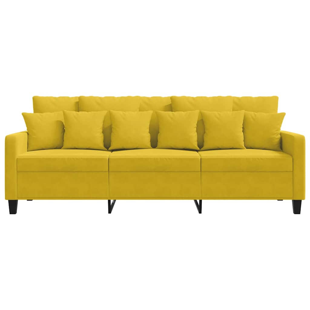 Canapé à 3 places Jaune 180 cm Velours - XIOS