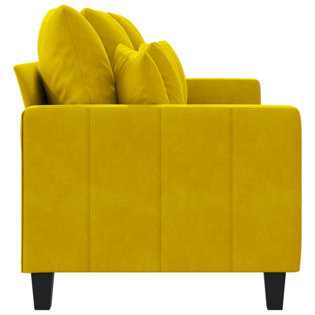 Canapé à 3 places Jaune 180 cm Velours - XIOS