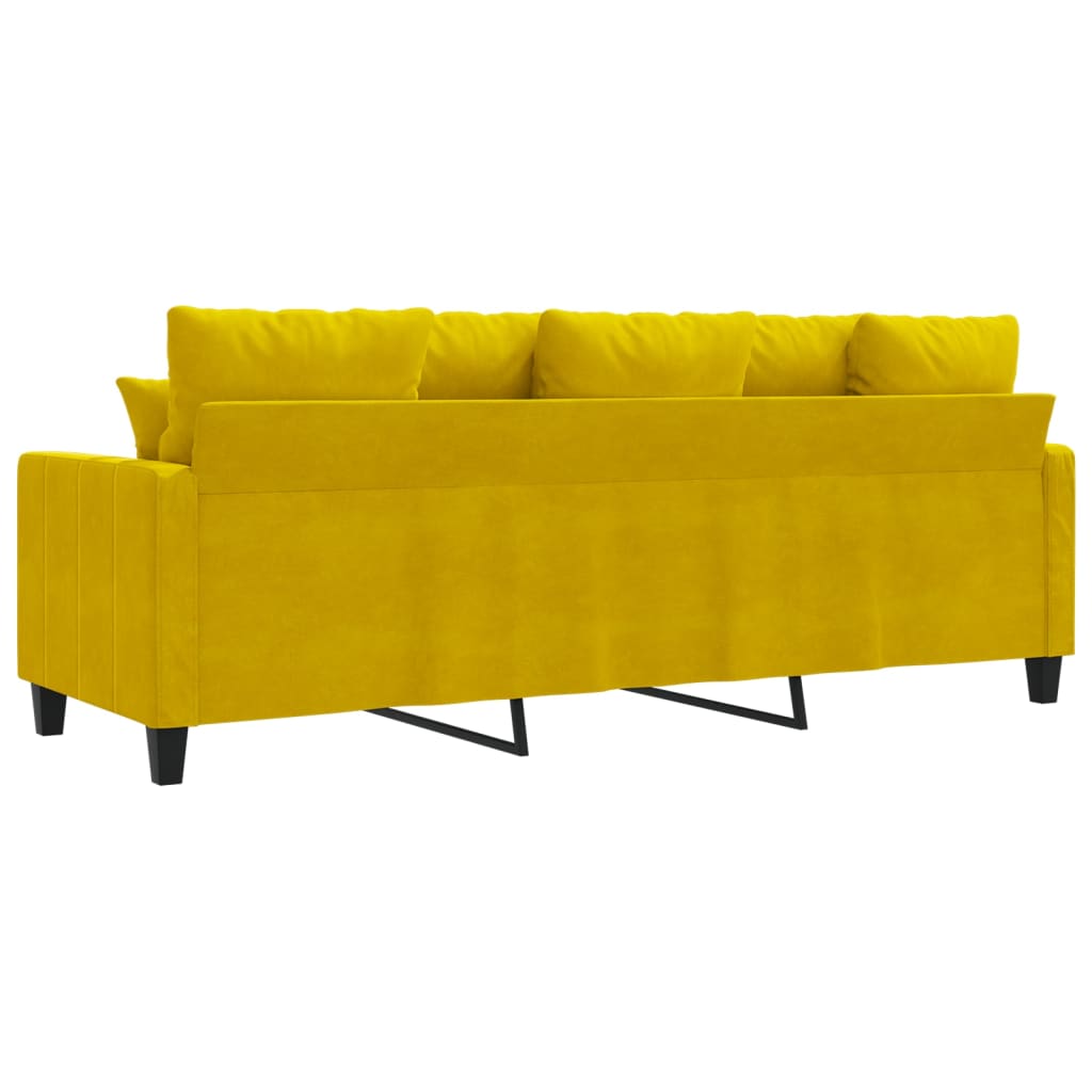Canapé à 3 places Jaune 180 cm Velours - XIOS