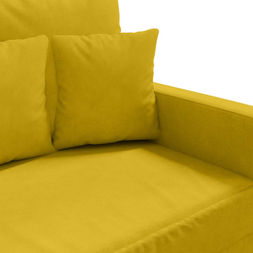 Canapé à 3 places Jaune 180 cm Velours - XIOS