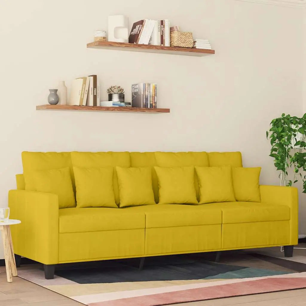 Canapé à 3 places Jaune 180 cm Velours - XIOS