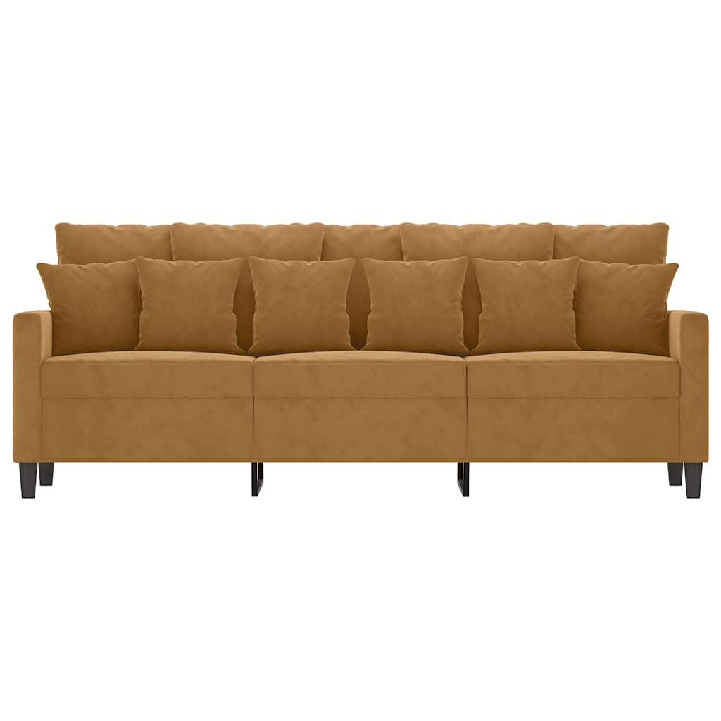 Canapé à 3 places Marron 180 cm Velours - XIOS